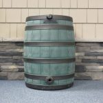 Green and black rain barrel